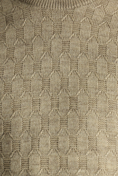 Orta Vizon Bisiklet Yaka Regular Fit Desenli Triko Kazak