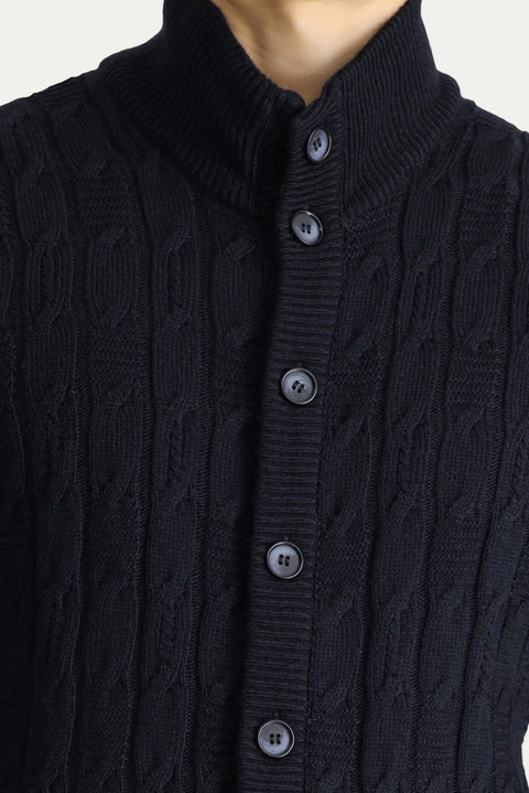 Dark Navy Knitted Cardigan