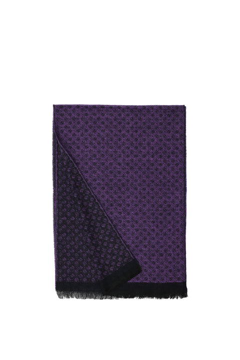 Dark Purple Double-Sided Patterned Scarf