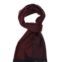 Dark Burgundy Double-Sided Patterned Scarf