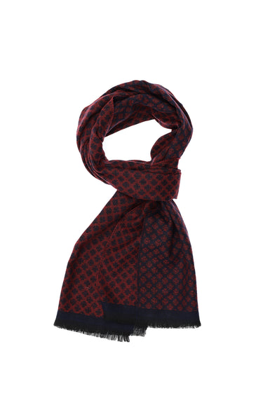 Koyu Bordo Çift Taraflı Desenli Atkı