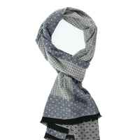 Açık Mavi Çift Taraflı Desenli Atkı