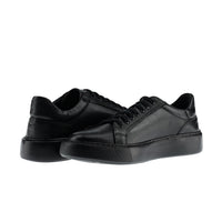 Black Leather Sneaker Shoes