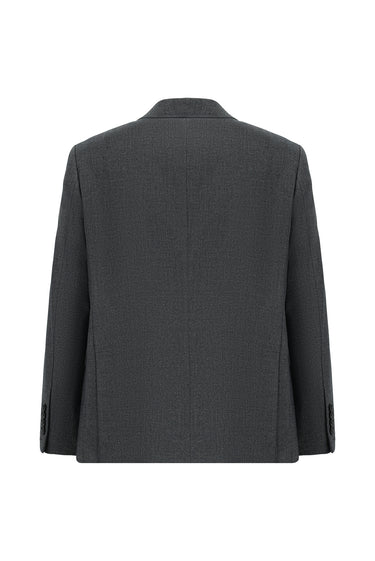 Açık Füme Relaxed Fit Rahat Kesim Klasik Desenli Ceket