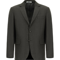 Koyu Kahve Relaxed Fit Rahat Kesim Klasik Desenli Ceket