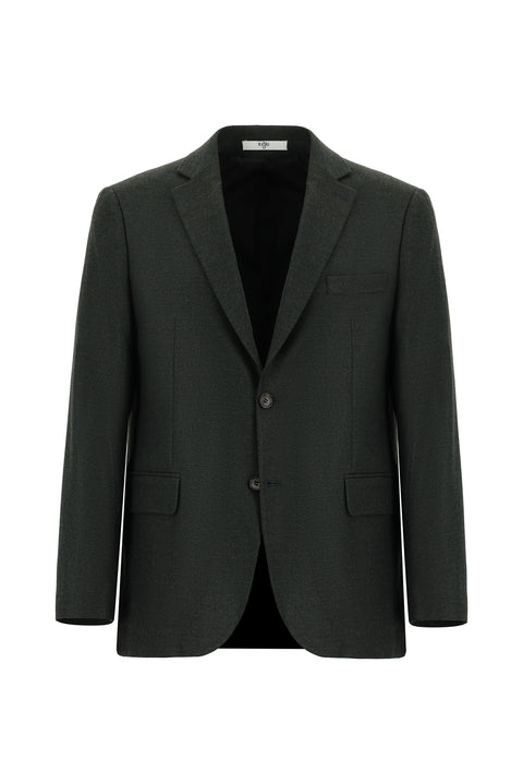 Koyu Haki 4 Drop Relaxed Fit Rahat Kesim Klasik Desenli Ceket