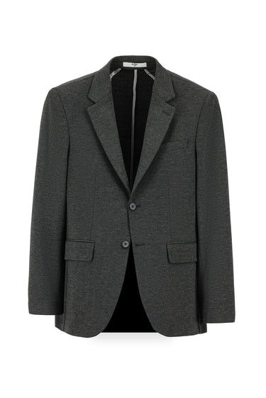 Koyu Füme Slim Fit Dar Kesim Klasik Desenli Örme Ceket
