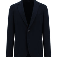 Koyu Lacivert Slim Fit Dar Kesim Desenli Pamuklu Ceket