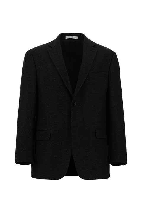 Koyu Lacivert 4 Drop Relaxed Fit Rahat Kesim Yünlü Klasik Desenli İtalyan Ceket