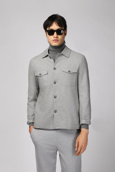 Orta Gri Melanj Regular Fit Yünlü Spor Ceket