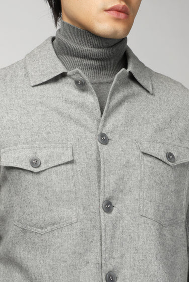 Orta Gri Melanj Regular Fit Yünlü Spor Ceket