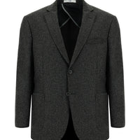 Orta Füme 4 Drop Relaxed Fit Rahat Kesim Spor Desenli Yünlü Ceket