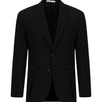 Siyah Super Slim Fit Ekstra Dar Kesim Klasik Fermuar Cepli Ceket