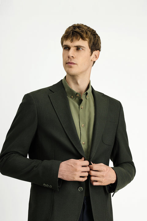 Military Khaki 8 Drop Muscle Fit Long Athletic Cut Lycra Sport Jacket