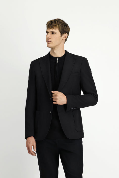 Black 8 Drop Muscle Fit Long Athletic Cut Lycra Sport Jacket