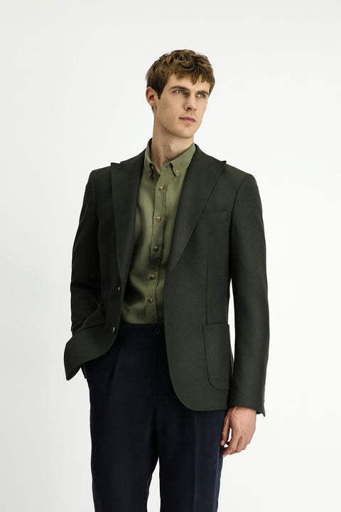 Military Khaki 8 Drop Muscle Fit Long Athletic Cut Lycra Sport Jacket