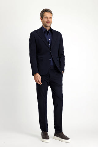 Koyu Lacivert Techno-Line 7 Drop Slim Fit Dar Kesim Likralı Spor Örme Ceket