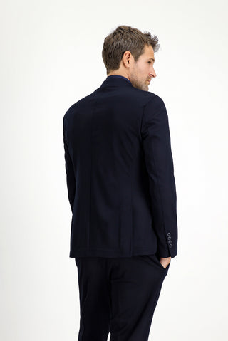 Koyu Lacivert Techno-Line 7 Drop Slim Fit Dar Kesim Likralı Spor Örme Ceket