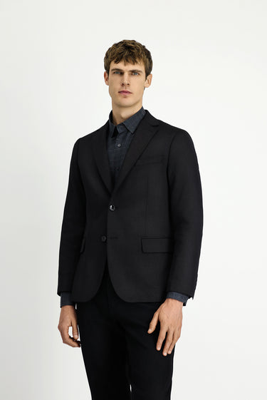 Siyah Regular Fit Likralı Klasik Ceket
