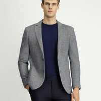 Lacivert Super Slim Fit Ekstra Dar Kesim Desenli Spor Ceket