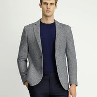 Navy Blue 7 Drop Super Slim Fit Extra Narrow Cut Patterned Sport Jacket