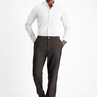Orta Kahve Regular Fit Standart Kesim Likralı Kanvas / Chino Pantolon