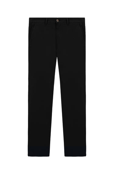 Siyah Regular Fit Likralı Kanvas / Chino Pantolon