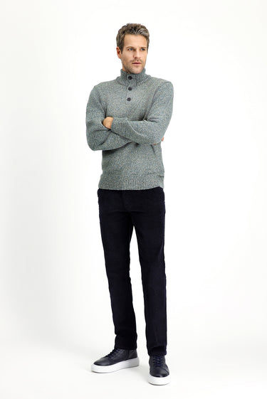 Koyu Lacivert Regular Fit Pamuk Kadife Pantolon