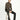 Orta Haki Slim Fit Dar Kesim Likralı Kadife Pantolon