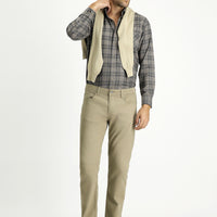 Açık Vizon Slim Fit Dar Kesim Likralı Kanvas / Chino Pantolon