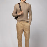 Orta Bej Regular Fit Likralı Kanvas / Chino Pantolon