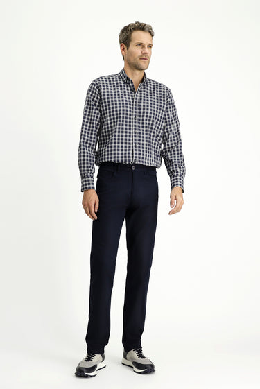 Koyu Lacivert Regular Fit Likralı Kanvas / Chino Pantolon