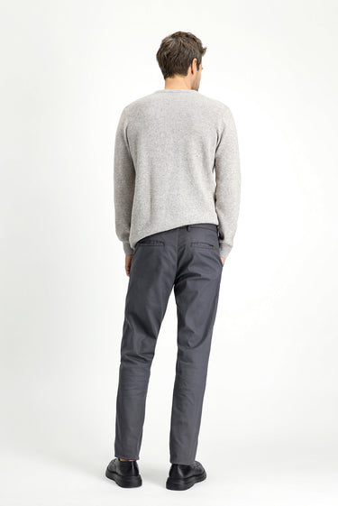 Orta Gri Regular Fit Desenli Likralı Kanvas / Chino Pantolon