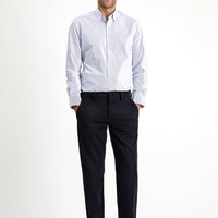 Koyu Lacivert Slim Fit Dar Kesim Likralı Örme Klasik Kumaş Pantolon
