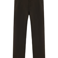 Koyu Kahve Slim Fit Dar Kesim Likralı Örme Klasik Kumaş Pantolon