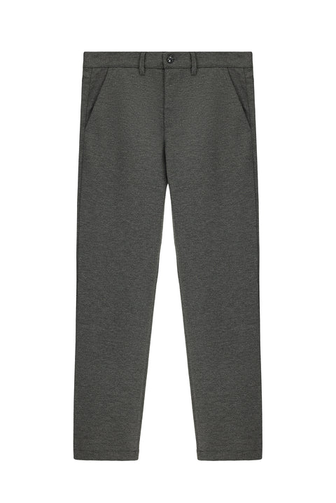 Orta Antrasit 7 Drop Slim Fit Dar Kesim Likralı Örme Klasik Kumaş Pantolon