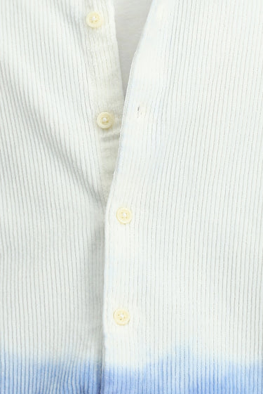 Orta Lacivert Uzun Kol Oversize Ekstra Rahat Kesim Spor Pamuklu Düğmeli Yaka Kadife Gömlek