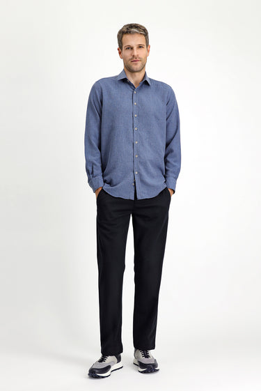 İndigo Uzun Kol Regular Fit Spor Pamuklu Kolay Ütülenebilir Gömlek