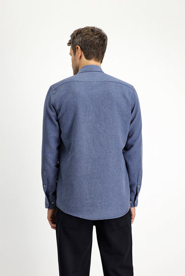 İndigo Uzun Kol Regular Fit Spor Pamuklu Kolay Ütülenebilir Gömlek