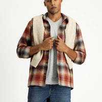 Tile Long Sleeve Oversize Lumberjack Plaid Cotton Shirt