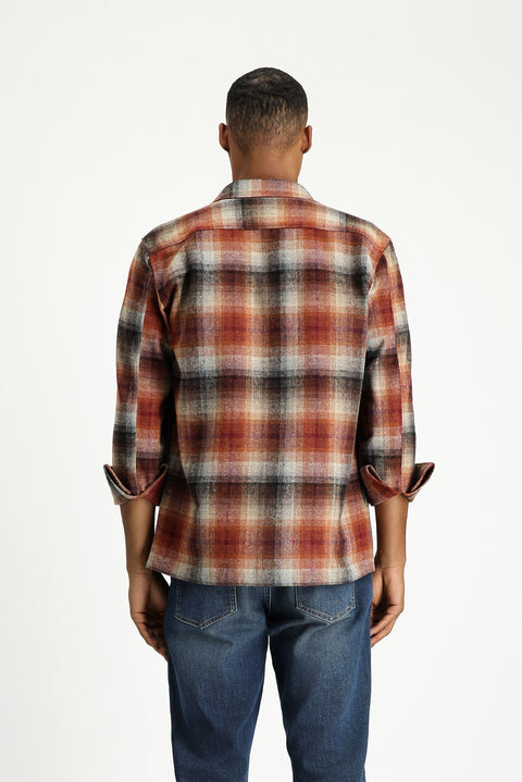 Tile Long Sleeve Oversize Lumberjack Plaid Cotton Shirt