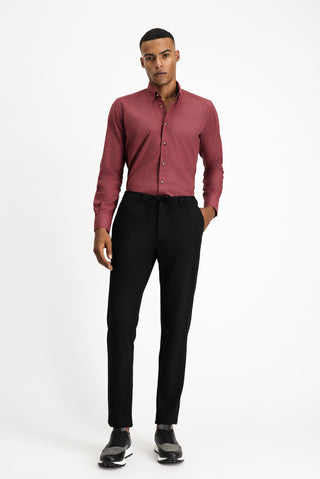 Açık Bordo Uzun Kol Slim Fit Dar Kesim Oduncu Spor Pamuklu Düğmeli Yaka Gömlek