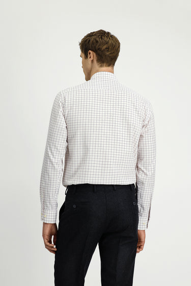 Koyu Kırmızı Uzun Kol Klasik Cepli Ekose Pamuk Gömlek