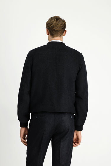 Siyah Mevsimlik Spor Yünlü Bomber Ceket Mont