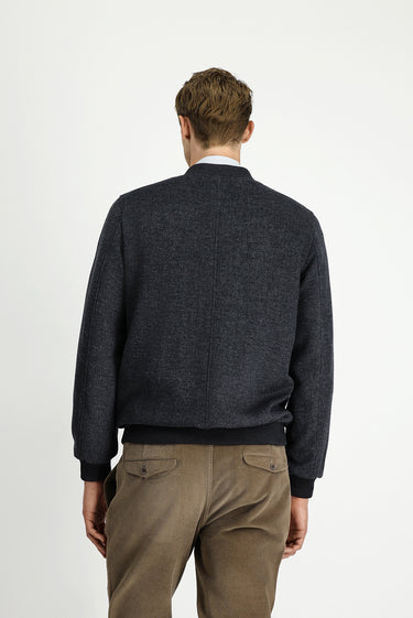 Koyu Antrasit Mevsimlik Spor Yünlü Bomber Ceket Mont