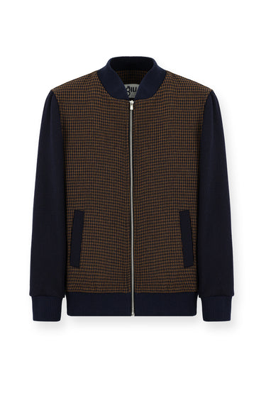 Koyu Lacivert Mevsimlik Slim Fit Dar Kesim Kazayağı Spor Yünlü Bomber Ceket Mont