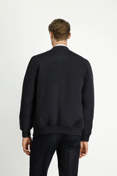 Koyu Antrasit Slim Fit Dar Kesim Mevsimlik Spor Bomber Ceket Mont