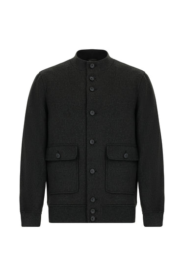 Koyu Antrasit Slim Fit Dar Kesim Mevsimlik Spor Bomber Ceket Mont