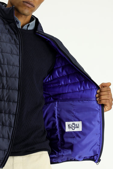 Koyu Lacivert Kapitone Spor Mont