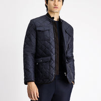 Koyu Lacivert Kapitone Spor Mont